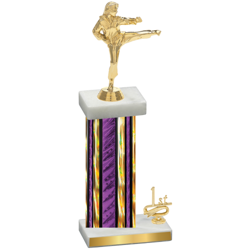 Accented Single Purple Glacier First Place Karate Trophy