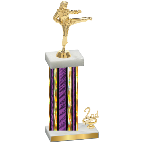Accented Single Purple Glacier Second Place Karate Trophy