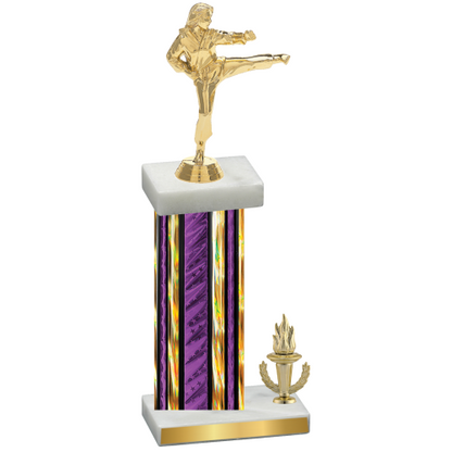 Accented Single Purple Glacier Victory Karate Trophy