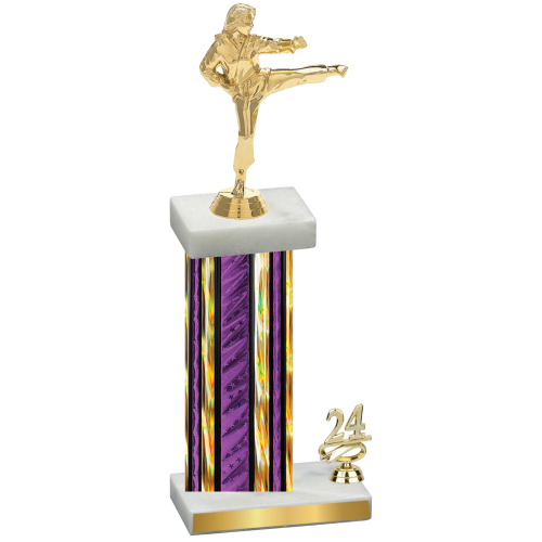 Accented Single Purple Glacier Year Karate Trophy