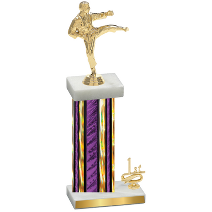 Accented Single Purple Glacier First Place Karate Trophy