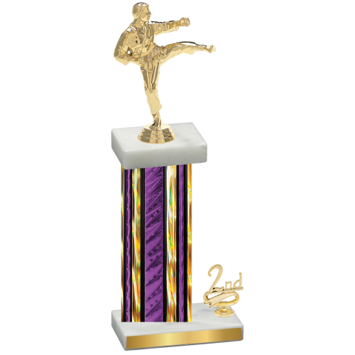 Accented Single Purple Glacier Second Place Karate Trophy