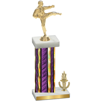 Accented Single Purple Glacier Victory Karate Trophy