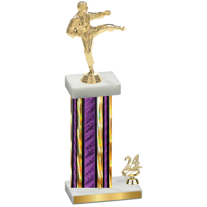 Accented Single Purple Glacier Year Karate Trophy