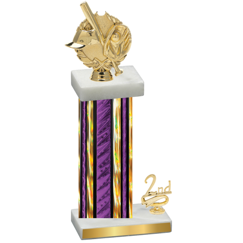 Accented Single Purple Glacier Second Place Baseball Trophy