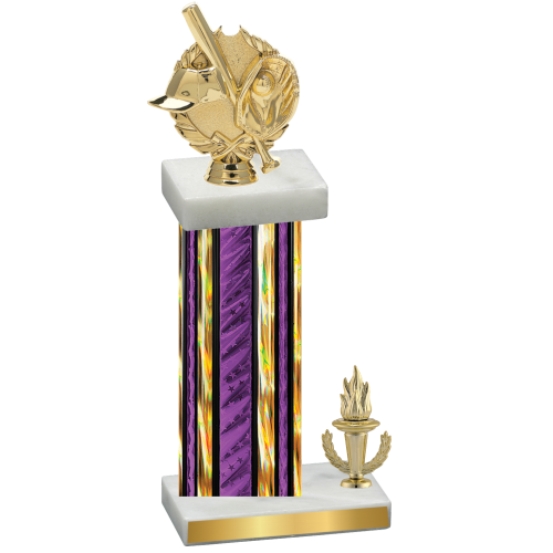 Accented Single Purple Glacier Victory Baseball Trophy