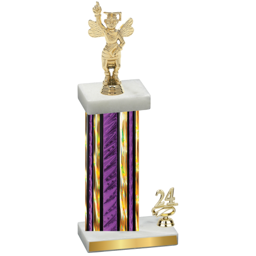 Accented Single Purple Glacier Year Academics Trophy