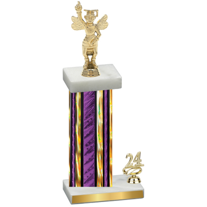 Accented Single Purple Glacier Year Academics Trophy