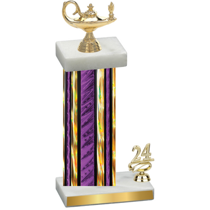 Accented Single Purple Glacier Year Academics Trophy