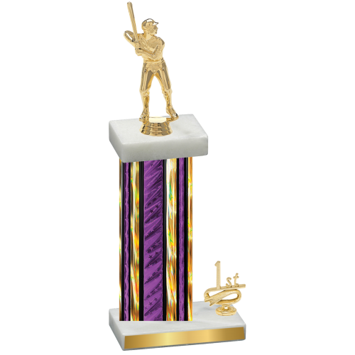 Accented Single Purple Glacier First Place Baseball Trophy