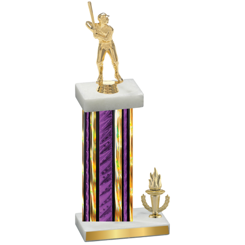 Accented Single Purple Glacier Victory Baseball Trophy