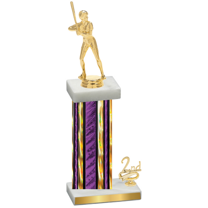 Accented Single Purple Glacier Second Place Softball Trophy