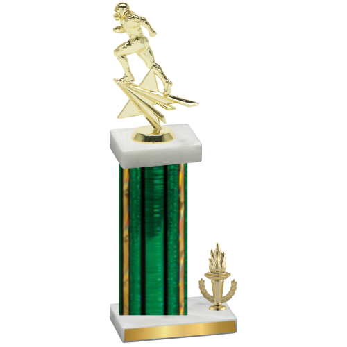 Accented Single Green Glacier Victory Football Trophy