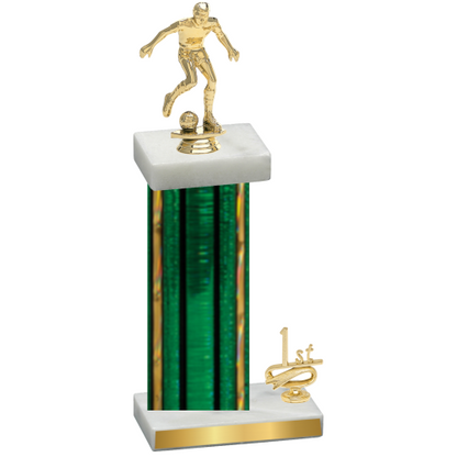 Accented Single Green Glacier First Place Soccer Trophy