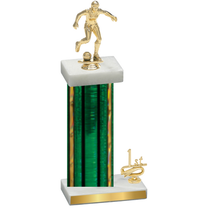 Accented Single Green Glacier First Place Soccer Trophy