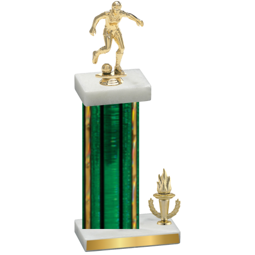 Accented Single Green Glacier Victory Soccer Trophy