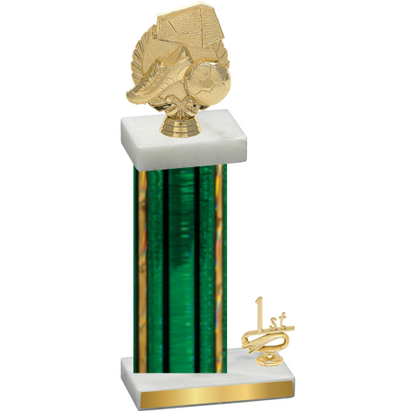 Accented Single Green Glacier First Place Soccer Trophy