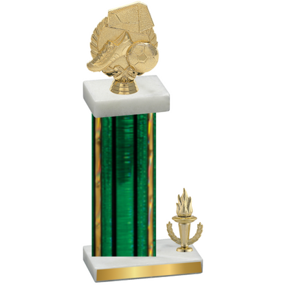 Accented Single Green Glacier Victory Soccer Trophy