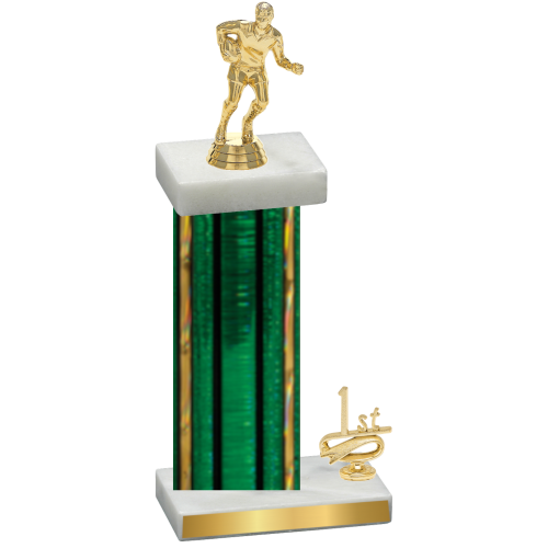 Accented Single Green Glacier First Place Rugby Trophy