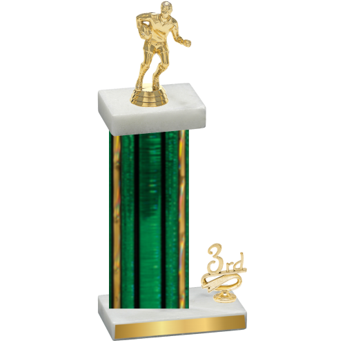 Accented Single Green Glacier Third Place Rugby Trophy