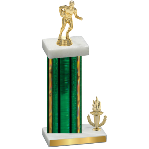 Accented Single Green Glacier Victory Rugby Trophy