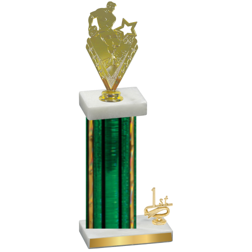 Accented Single Green Glacier First Place Rugby Trophy