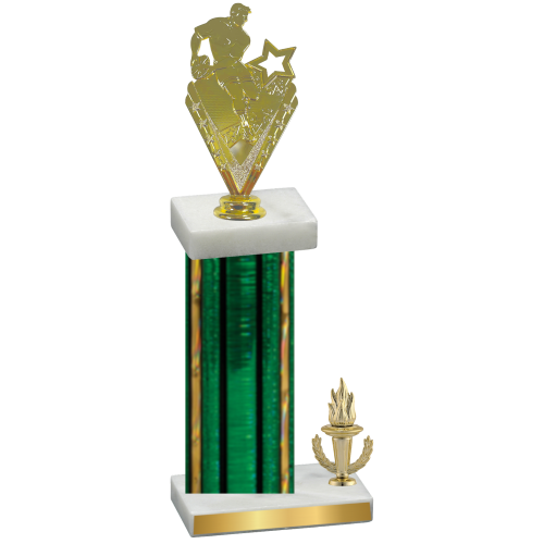 Accented Single Green Glacier Victory Rugby Trophy