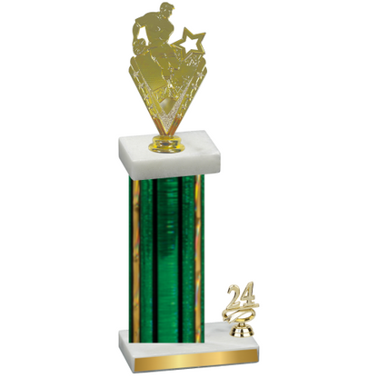 Accented Single Green Glacier Year Rugby Trophy