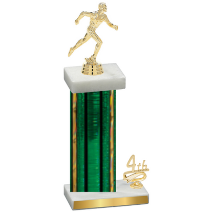 Accented Single Green Glacier Fourth Place Running Trophy