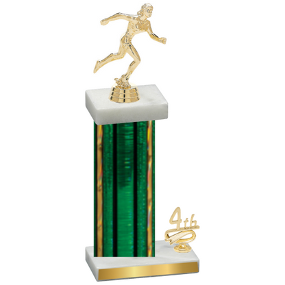 Accented Single Green Glacier Fourth Place Running Trophy