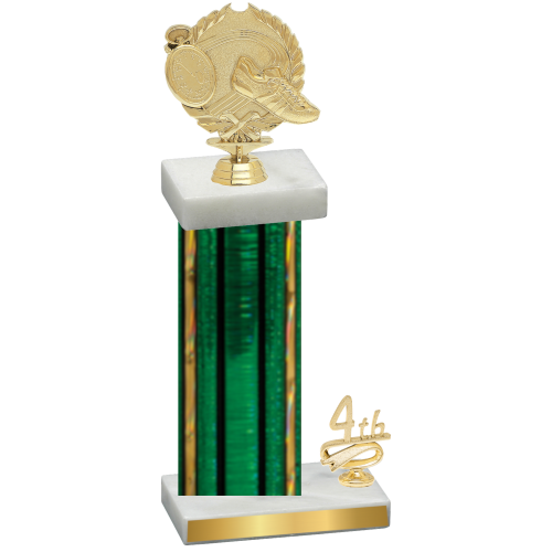 Accented Single Green Glacier Fourth Place Running Trophy