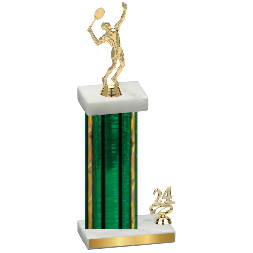 Accented Single Green Glacier Year Tennis Trophy