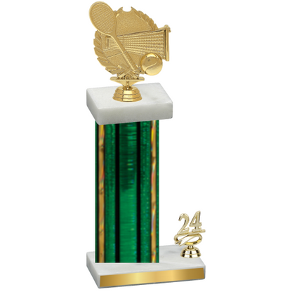 Accented Single Green Glacier Year Tennis Trophy