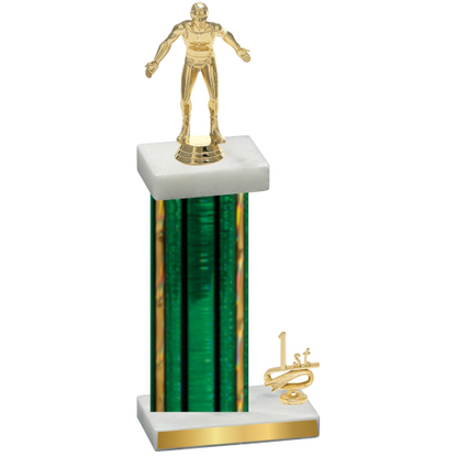 Accented Single Green Glacier First Place Wrestling Trophy