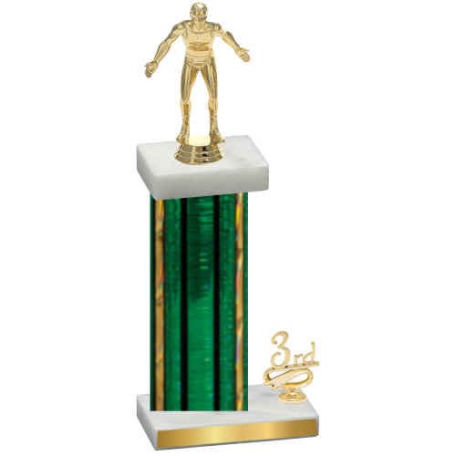 Accented Single Green Glacier Third Place Wrestling Trophy