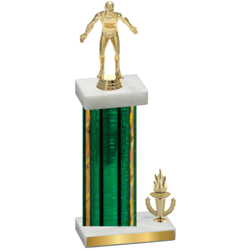 Accented Single Green Glacier Victory Wrestling Trophy