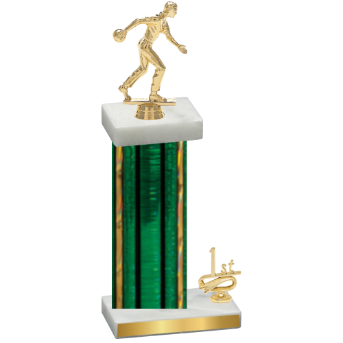 Accented Single Green Glacier First Place Bowling Trophy