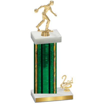 Accented Single Green Glacier Second Place Bowling Trophy