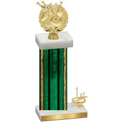 Accented Single Green Glacier First Place Bowling Trophy