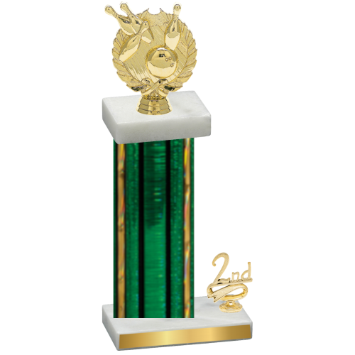 Accented Single Green Glacier Second Place Bowling Trophy