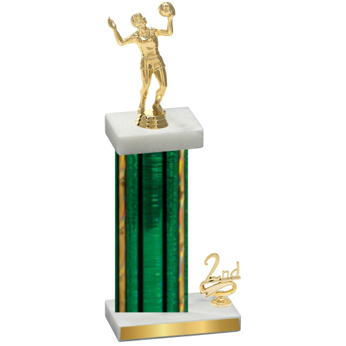 Accented Single Green Glacier Second Place Volleyball Trophy