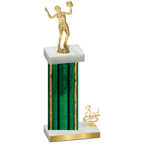 Accented Single Green Glacier Third Place Volleyball Trophy