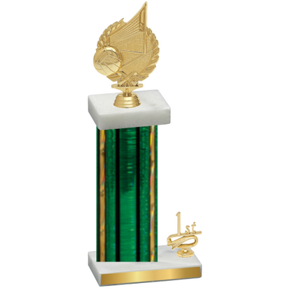 Accented Single Green Glacier First Place Volleyball Trophy