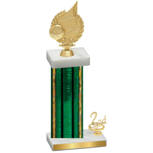 Accented Single Green Glacier Second Place Volleyball Trophy