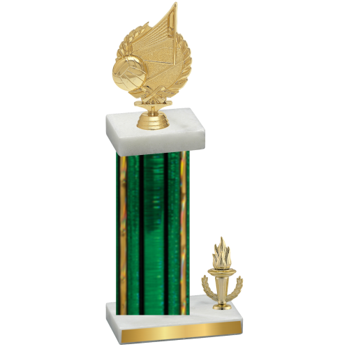 Accented Single Green Glacier Victory Volleyball Trophy