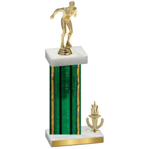 Accented Single Green Glacier Victory Swimming Trophy