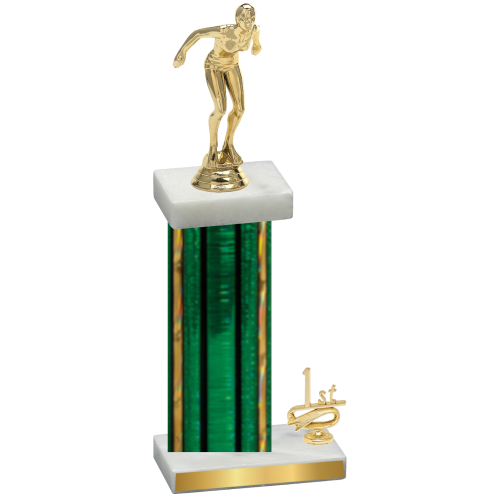 Accented Single Green Glacier First Place Tennis Trophy