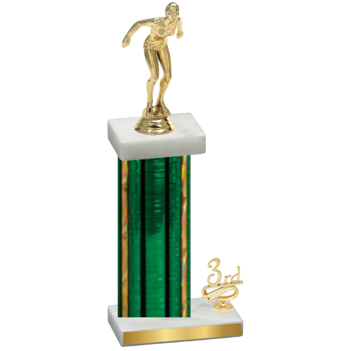 Accented Single Green Glacier Third Place Tennis Trophy