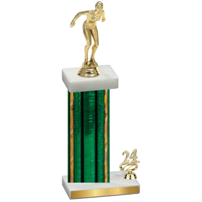 Accented Single Green Glacier Year Tennis Trophy