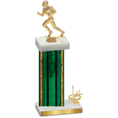 Accented Single Green Glacier First Place Football Trophy